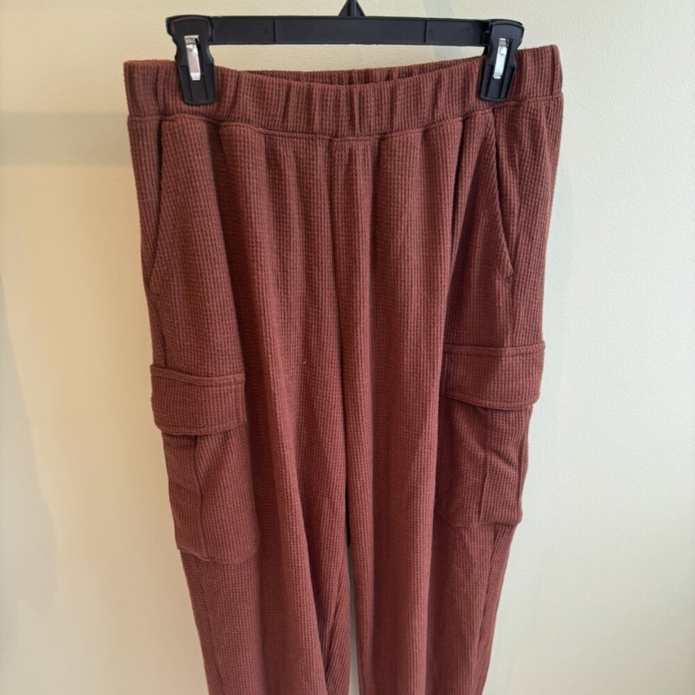 American Eagle Brown Waffle-texture Sweatpants, Size Medium, NWT